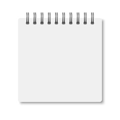 Poster - White realistic a6 notebook opened with soft shadows.