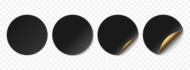 Leinwandbilder - Vector black realistic paper stickers, sell tags isolated on white background.
