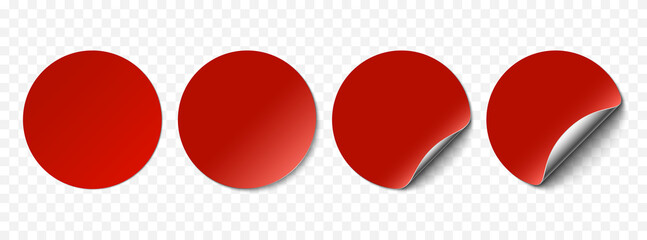 Leinwandbilder - Vector red realistic paper stickers, sell tags isolated on transparent background.