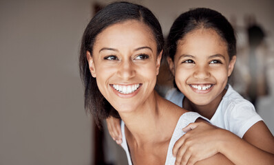 Sticker - Lifes nothing without the love of family. Shot of a mother and her little daughter bonding together at home.