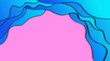 niebieskie fale 3D na różowym tle, abstrakcyjne tło