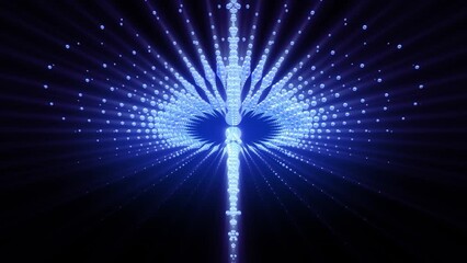 Wall Mural - Abstract background shiny futuristic fancy geometry object transforming loop