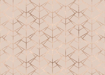 Wall Mural - Geometric seamless pattern background design with gold triangles.