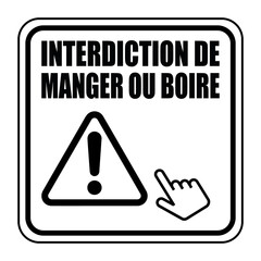 Canvas Print - Logo interdiction de manger ou boire.