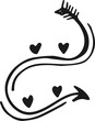 © qilli - Hand-drawn arrow with hearts, decorative isolated element