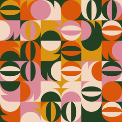 Aufkleber - bauhaus inspired graphic pattern artwork made with abstract vector geometric shapes