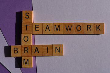 Sticker - Teamwork, brainstorm, words as banner headline