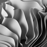 Fototapeta Do przedpokoju - 3d render, abstract background with folded textile, white cloth macro, fashion wallpaper wavy layers