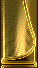 Poster - Stylized luxury digital illustration of serpentine golden stream. Modern 3d rendering pattern