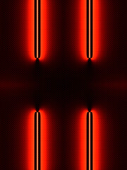 Poster - Pattern of glowing neon stripes. Trendy 3d rendering digital illustration. Abstract digital background