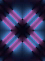 Aufkleber - Kaleidoscopic pattern of glowing stripes modern 3d rendering graphic concept. Art background