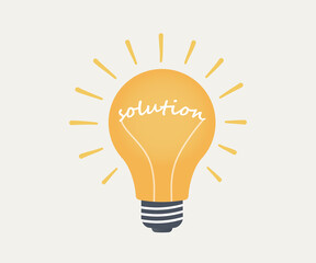 Poster - Solution concept. Lightbulb symbol. Light bulb illustration