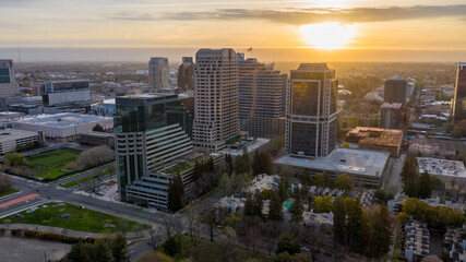 Canvas Print - Downtown Sacramento skyline at sunrise.