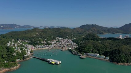 Canvas Print - Drone fly over Hong Kong Lamma island