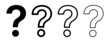 Question mark icon set in different design. Why symbol
