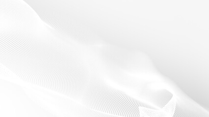 Aufkleber - Dot white gray wave light technology texture background. Abstract big data digital concept. 3d rendering.