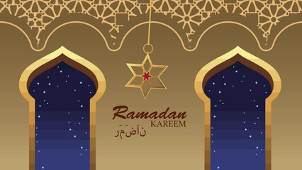 Sticker - ramadan kareem lettering with star hanging