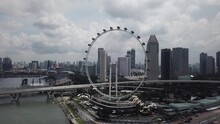Drone Footage From Marina Bay And The Skyline Of Singapore