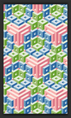 Aufkleber - 3d isometric pattern vector in soft or pastel colors, 3d cubes abstract background