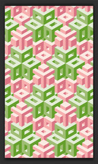 Aufkleber - 3d isometric pattern vector in soft or pastel colors, 3d cubes abstract background