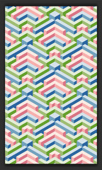 Aufkleber - 3d isometric pattern vector in soft or pastel colors, 3d cubes abstract background