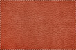 Stitched leather seam frame brown color texture background