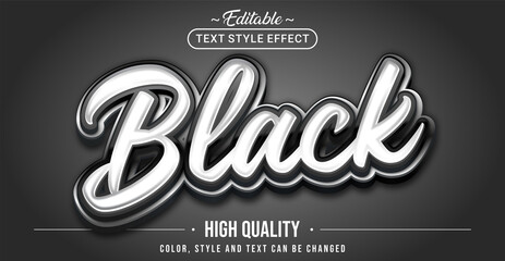 Fototapete - Editable text style effect - Black text style theme.
