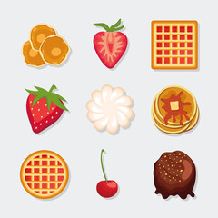 Sticker - nine waffles and pancakes