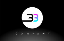 Purple Black BB Logo.  Letter Design Vector.