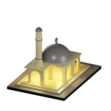 3d Rendering Isometric Islamic Mosque Building With Silver Dome And Tower