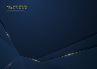 Wall Mural - abstract luxury gradient blue template decoration design. overlapping of paper cut pattern backgroun