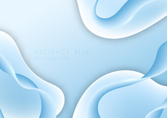 Poster - abstract gradient blue stripe line artwork design. overlapping layers decorative template background