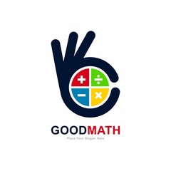Good math vector logo design template. Suitable for business, hand symbol and operation mathematics
