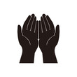 © MD_01 - Gesture of the hands folded in prayer. Hands cupped together symbol on white background