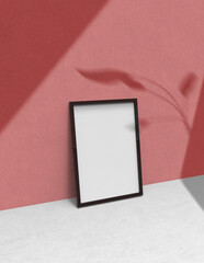 Poster - frame background using 3D rendering and geometry. Framed background mock-up for poster design or exhibition of artwork. 3d rendering illustration.
