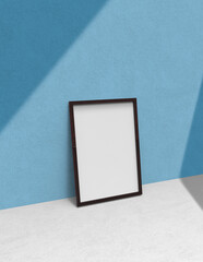 Poster - frame background using 3D rendering and geometry. Framed background mock-up for poster design or exhibition of artwork. 3d rendering illustration.
