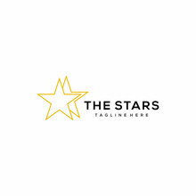 Illustration Abstract Yellow Stars Sign Success Logo Design