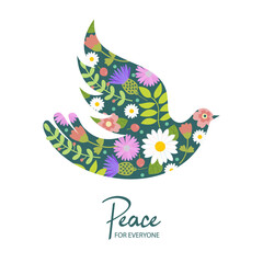 The dove of peace. A symbol of peace. Vector illustration.