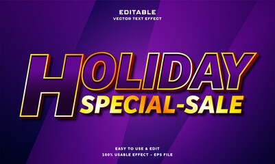 Wall Mural - holiday special sale editable text effect with modern and simple style, usable for logo or campaign title