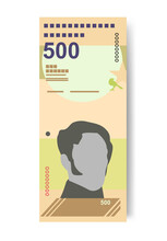 Bolivar Soberano Vector Illustration. Venezuela Money Set Bundle Banknotes. Paper Money 500 VES. Isolated On White Background.