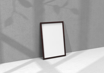 Poster - frame background using 3D rendering and geometry. Framed background mock-up for poster design or exhibition of artwork. 3d rendering illustration.