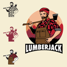 Lumberjack Man Symbol Vector Illustration Fpr Design Element, Tshirt, Graphic Print Or Any Other Purpose. All Layers Are Unlocked