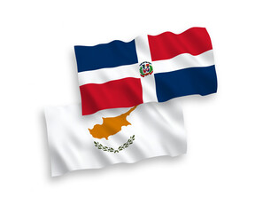 Flags of Cyprus and Dominican Republic on a white background