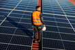 © dusanpetkovic1 - Rear view of a worker looking for solar panels to maintain.