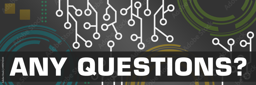 Any Questions Dark Colorful Technology Background Circuit Horizontal ...