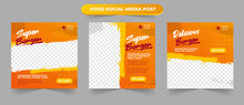 Super Burger Beef Promotion Food Menu In Yellow And Orange Theme For Social Media Content Post Square Flyer Banner Template