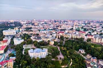 Poster - Aerial view of the the National Museum of the History of Ukraine in peaceful Kiev before the war with Russia