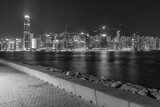 Fototapeta  - Night scenery of Victoria harbor of Hong Kong city