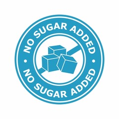 Wall Mural - No sugar added sign vector template logo. Suitable for business, food product, health, art and design