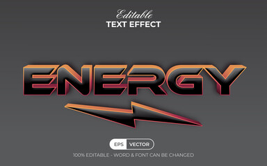 Poster - energy text effect style. editable text effect.